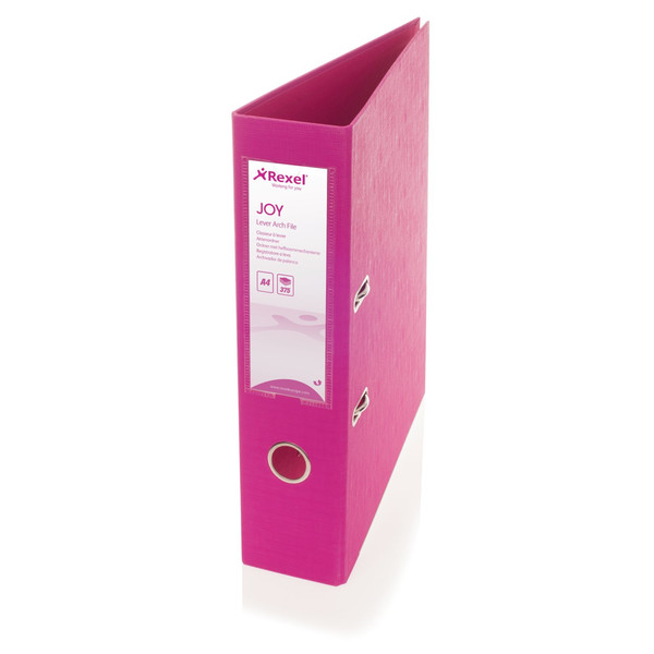 Rexel JOY Lever Arch File 75mm A4 Pretty Pink