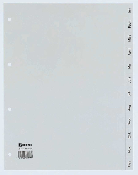 Rexel PP Indexes, white, dated