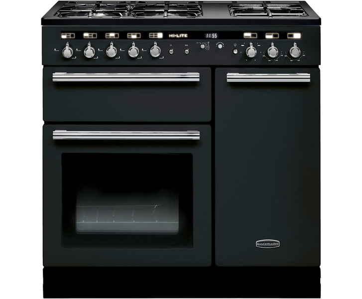 Rangemaster Hi-LITE 90 Отдельностоящий Gas hob A Черный