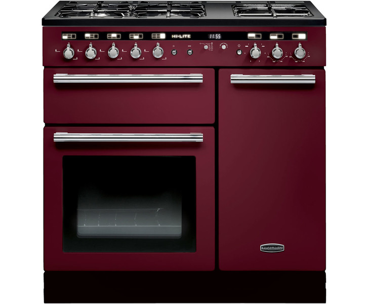 Rangemaster Hi-LITE 90 Отдельностоящий Gas hob A Бургундский