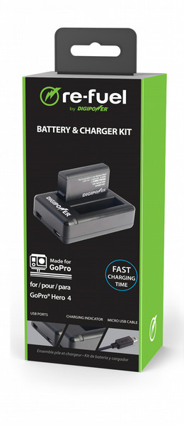 Digipower RFK-GP401 Indoor battery charger Schwarz Ladegerät