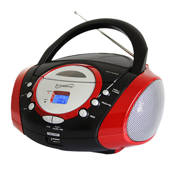 Supersonic SC-508 Portable CD player Black,Red,Silver