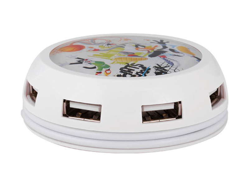 Modecom UFO HUB LOONEY TUNES USB 2.0 480Mbit/s White