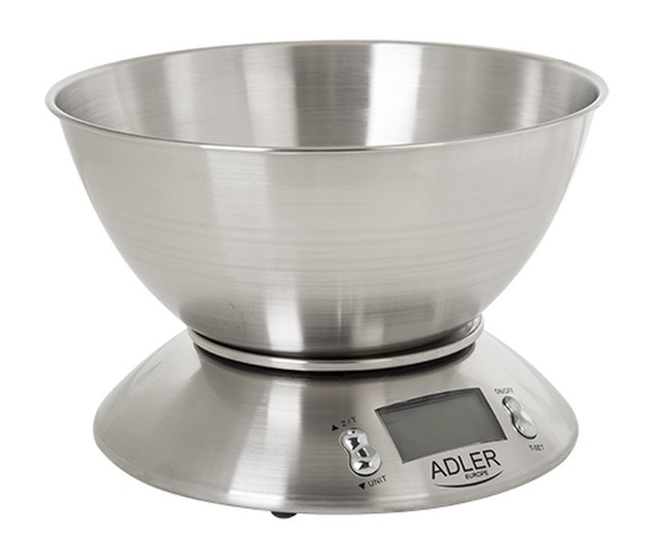 Adler AD 3134 Round Electronic kitchen scale Stainless steel