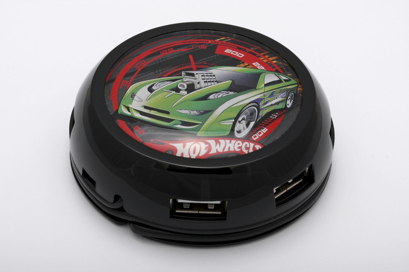 Modecom UFO HUB HOT WHEELS USB 2.0 480Мбит/с Черный