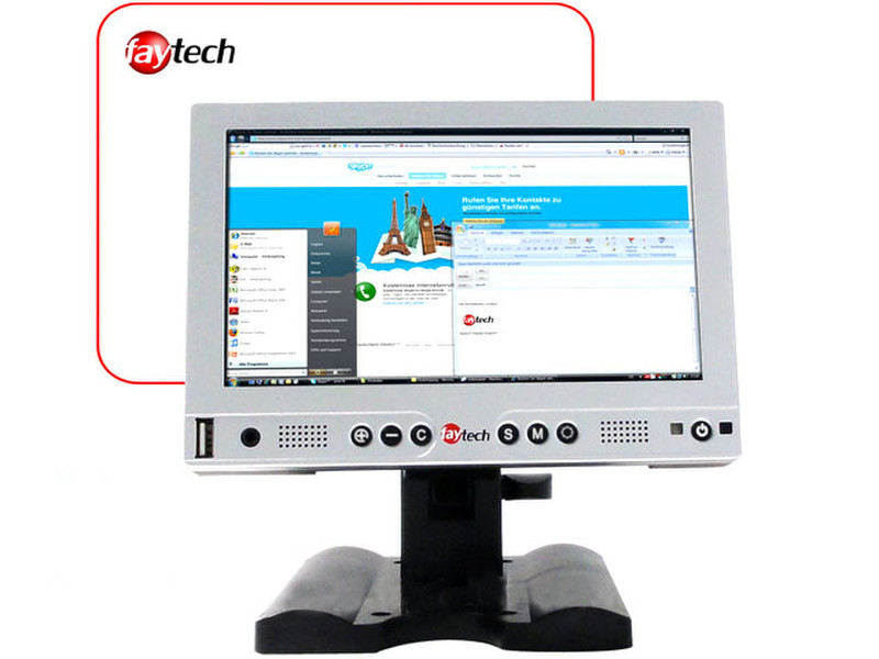 faytech FT07TMS 7Zoll 800 x 480Pixel Silber Touchscreen-Monitor