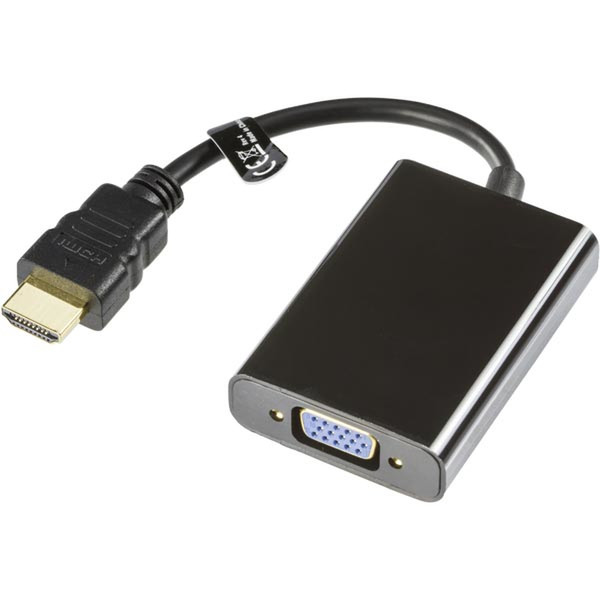 Deltaco HDMI-VGA7 0.2м HDMI VGA (D-Sub) + Micro-USB B Черный адаптер для видео кабеля