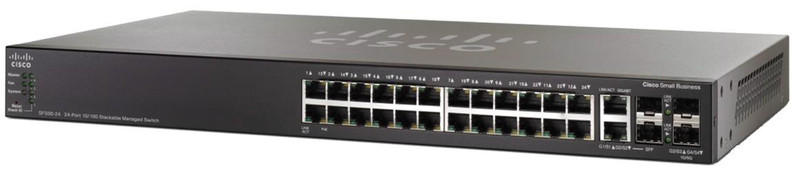 Cisco Small Business SG500-28 Управляемый L2/L3 Gigabit Ethernet (10/100/1000) Черный