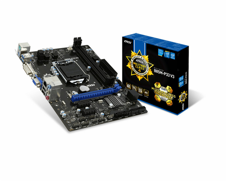 MSI B85M-P33 V3 Intel B85 Socket H3 (LGA 1150) Micro ATX motherboard