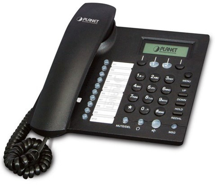 Planet VIP-256PT Проводная телефонная трубка 2линий ЖК Черный IP-телефон