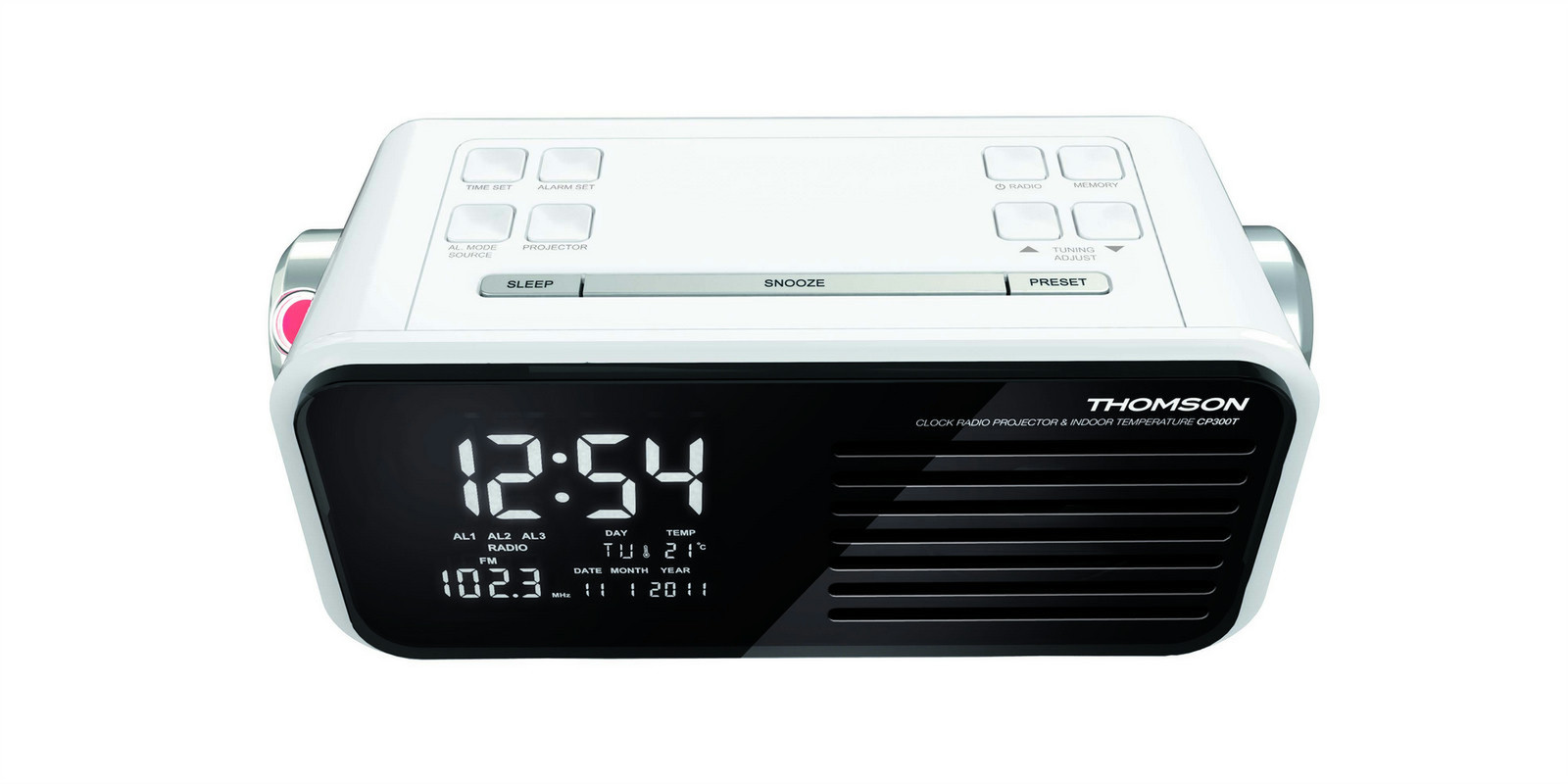 ᐈ Thomson AlarmClock Projector "Temperature" (White) • best Price • Technical specifications.