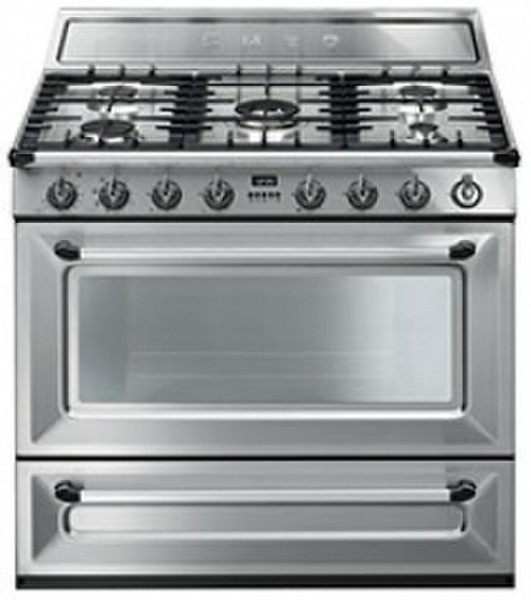 Smeg TR90X1 Freestanding Gas hob B Stainless steel cooker