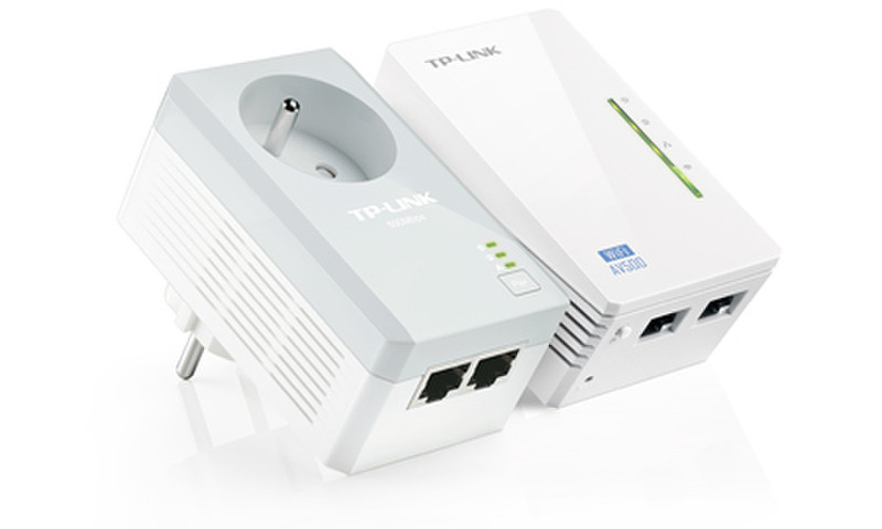 TP-LINK AV500 300Мбит/с Подключение Ethernet Wi-Fi Белый 2шт PowerLine network adapter