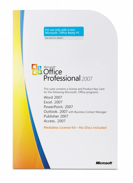 HP Microsoft Office Professional 2007 Activation License - Media-less License