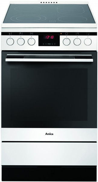 Amica SHC 11585 W Freestanding Ceramic hob A Silver cooker