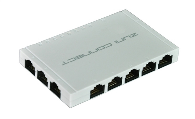 ZuniDigital ZS108F Неуправляемый L2 Fast Ethernet (10/100) Белый сетевой коммутатор