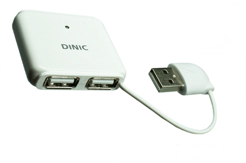 DINIC USB-HUB4 USB 2.0 480Мбит/с Белый хаб-разветвитель