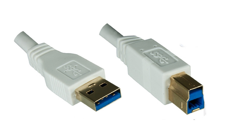 DINIC USB3-2-WDI 2m USB A USB B White USB cable