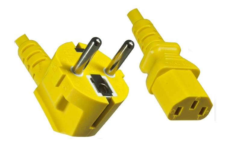 DINIC CB-N-GE-DI 1.8m CEE7/7 Schuko C13 coupler Yellow power cable
