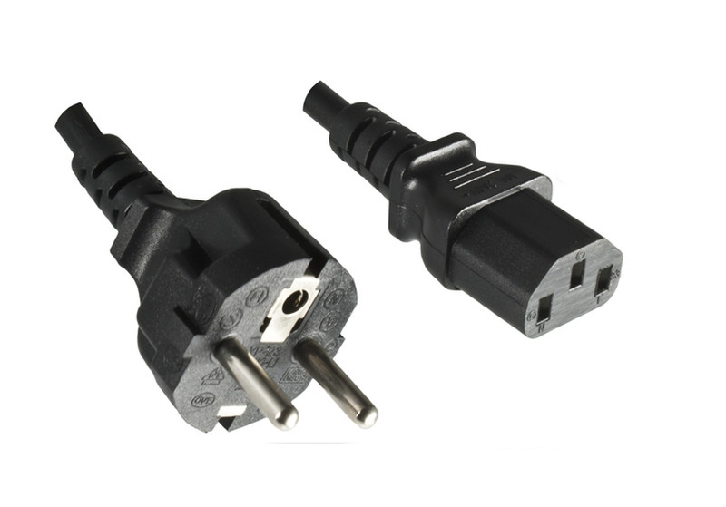 DINIC CB-N-1-DI 1.8m CEE7/7 Schuko C13 coupler Black power cable