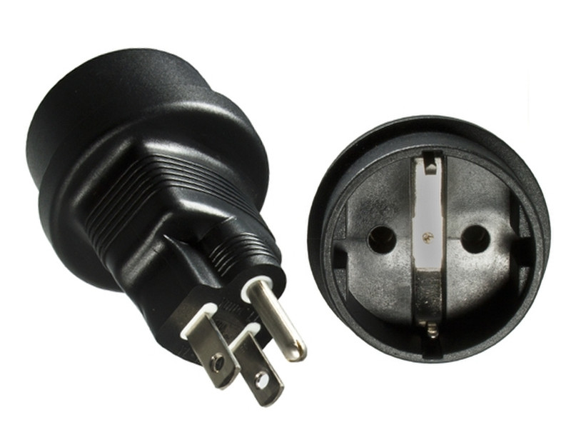 DINIC CB-A-NUS-FMD NEMA 5-15P Type F (Schuko) Black power plug adapter