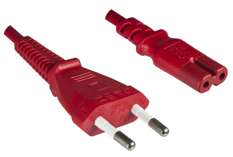 DINIC CB-8-RO-DI 1.8m CEE7/16 C7 coupler Red power cable