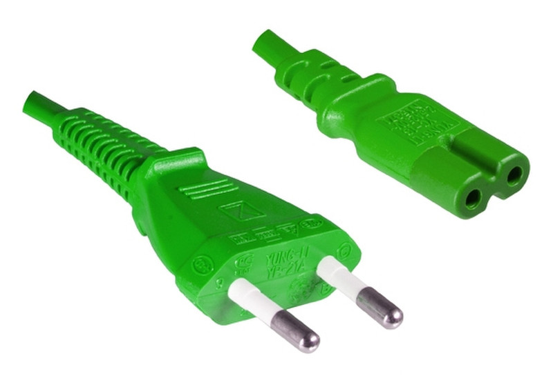 DINIC Kabel / Adapter 1.8м CEE7/16 C7 coupler Зеленый