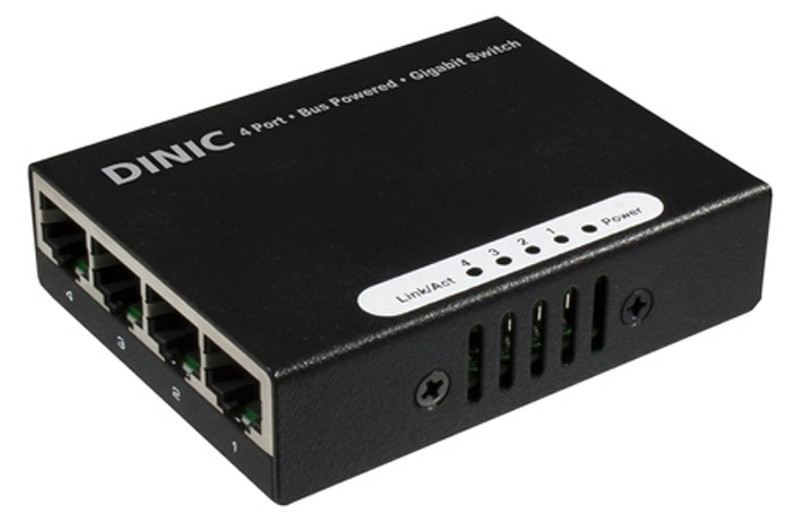 DINIC N-SW-4 Gigabit Ethernet (10/100/1000) Черный сетевой коммутатор