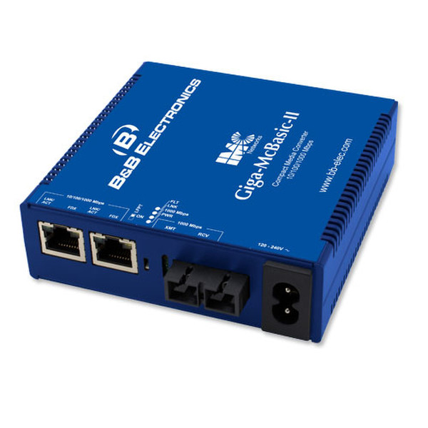 B&B Electronics Giga-McBasic II 1000Mbit/s 1490nm Blue network media converter