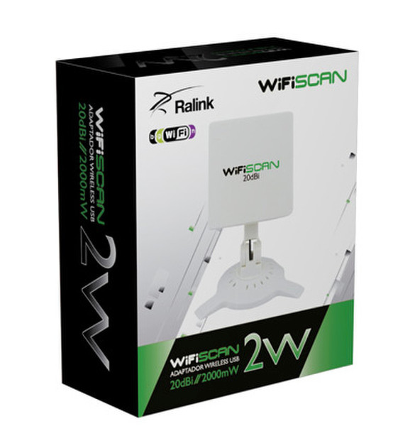 WiFiSCAN Adap. High Power 2W Ralink 150N 20dBi USB