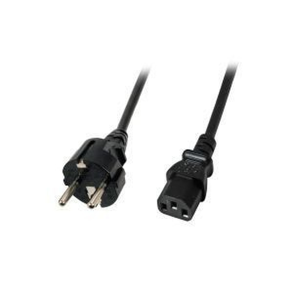 GR-Kabel CEE7/7/C13, 2 m 2m CEE7/7 Schuko C13 coupler Black power cable