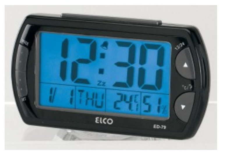 Elco ED-79 Digital table clock Oвальный Черный настольные часы