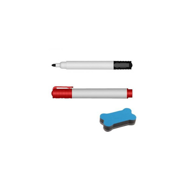 Techly Kit 2 Markers and Eraser for Blackboard, Red and Black ICA-DZ KIT3 marker