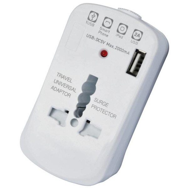Techly Universal Travel Adapter 2A for Electrical Sockets with USB IPW-ADAPTER8 power plug adapter