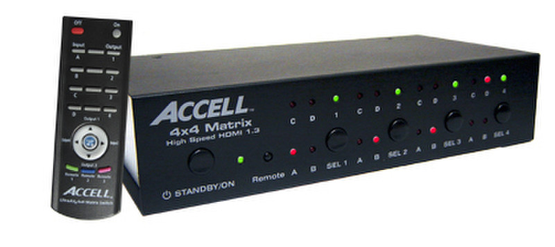 Accell UltraAV 4x4 HDMI 1.3 Audio/Video Matrix Switch HDMI