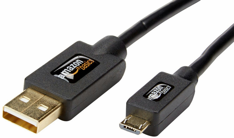 AmazonBasics USB 2.0 A/micro USB B, 0.9m 0.9м USB A Micro-USB B Черный
