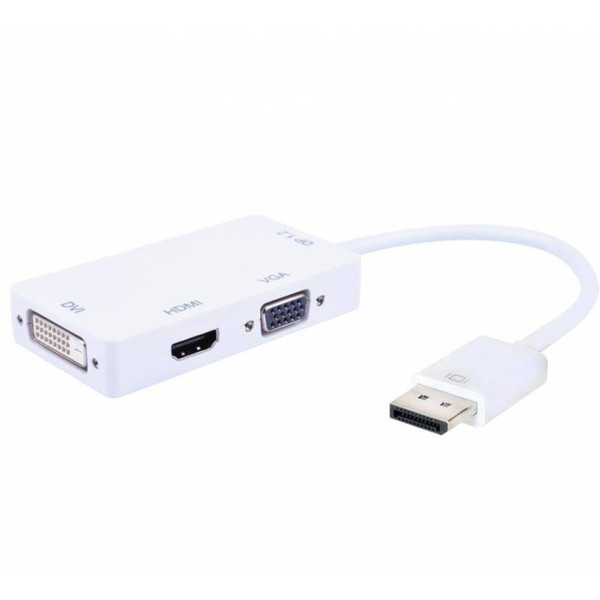 Techly IADAP DP-COMBOF2 DisplayPort HDMI / DVI / VGA Белый кабельный разъем/переходник