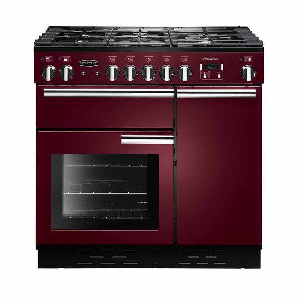 Rangemaster Professional + 90 Dual Fuel Freestanding Gas hob A Black,Red