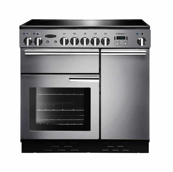 Rangemaster Professional + 90 Ceramic Freestanding Ceramic hob A Black,Stainless steel