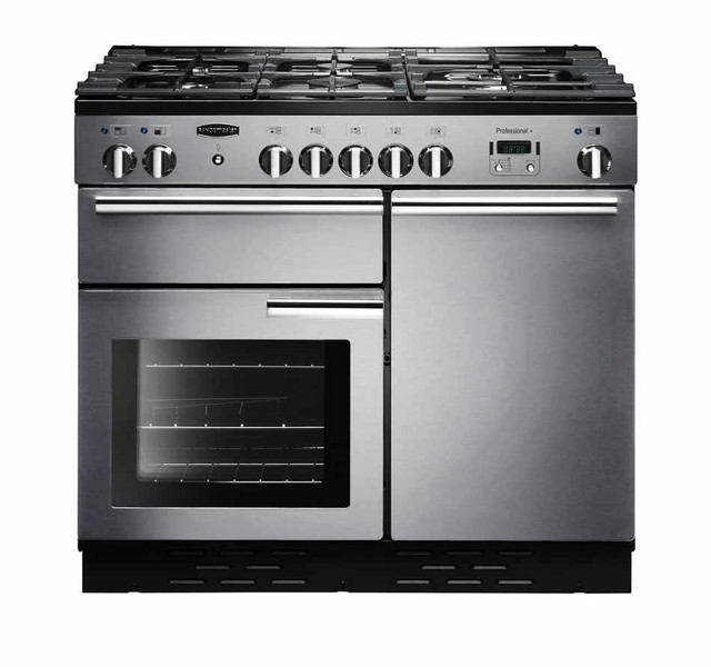 Rangemaster Professional + 100 Dual Fuel Freistehend Gas hob A Schwarz, Edelstahl