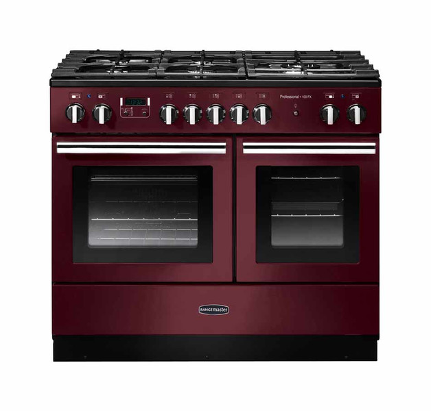 Rangemaster Professional + 100 FX Dual Fuel Freistehend Gas hob A Schwarz, Rot