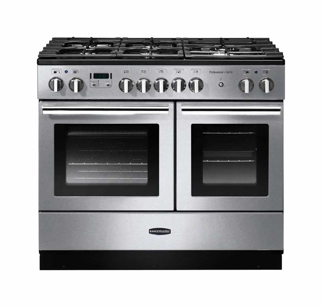 Rangemaster Professional + 100 FX Dual Fuel Отдельностоящий Gas hob A Черный, Нержавеющая сталь