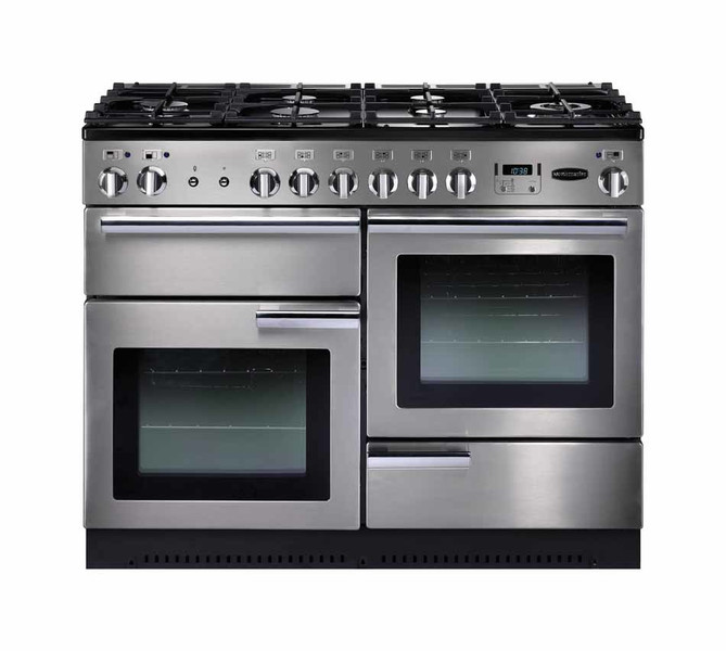 Rangemaster Professional + 110 Dual Fuel Freistehend Gas hob A Schwarz, Edelstahl