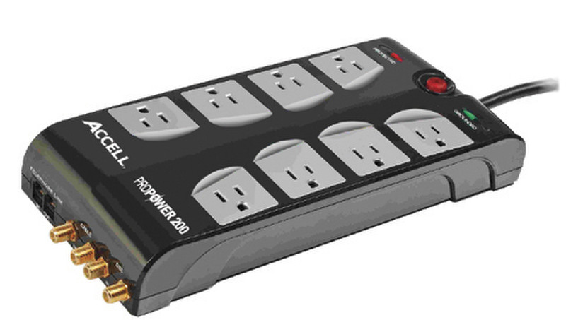 Accell ProPower 200 8AC outlet(s) 125V Black surge protector