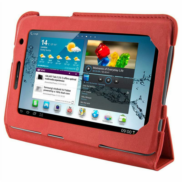4World 09120 7Zoll Blatt Rot Tablet-Schutzhülle