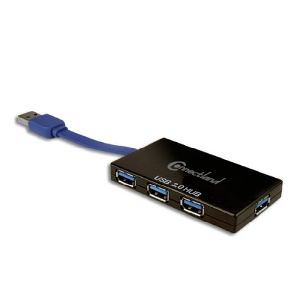 Connectland HUB-CNL-USB3-G-H432-BK USB 3.0 (3.1 Gen 1) Type-A Schwarz, Blau