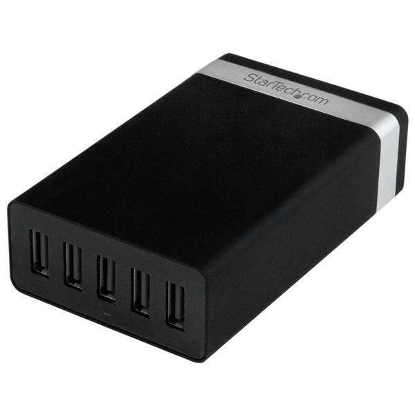 StarTech.com 5-port charging station for USB devices - 40W/8A - black