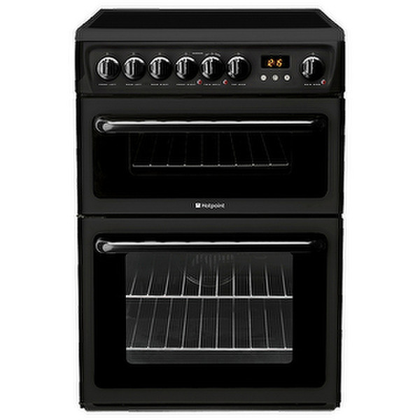 Hotpoint HAE60KS Freestanding Ceramic hob B Black cooker