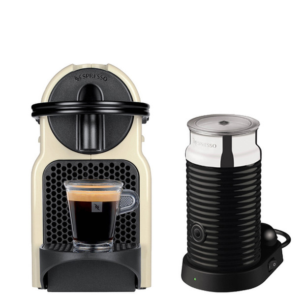 Magimix Nespresso Inissia + Aeroccino Отдельностоящий Semi-auto Капсульная кофеварка 0.7л Бежевый, Черный