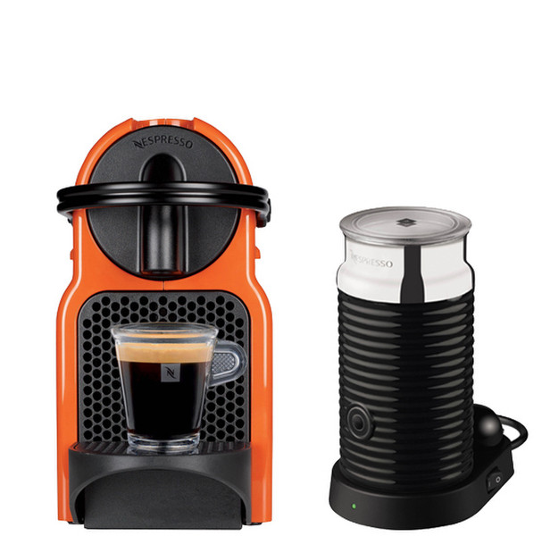 Magimix Nespresso Inissia + Aeroccino Отдельностоящий Semi-auto Капсульная кофеварка 0.7л Черный, Оранжевый